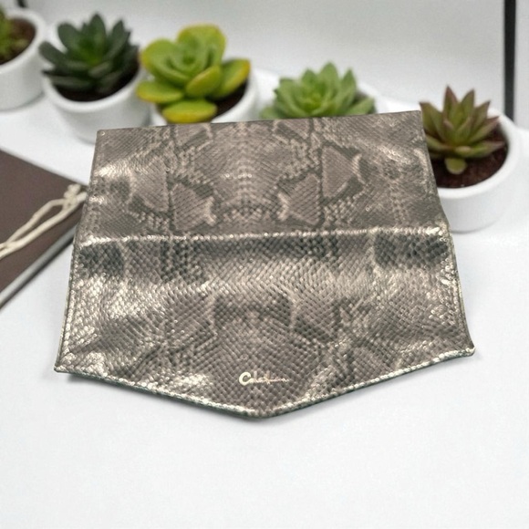 Cole Haan Snake Print Textured Clutch - Picture 3 of 6